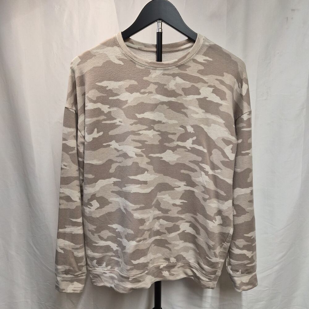 Athleta Women's Desert Camouflage Cream Tan Sweatshirt Size Small Pullover